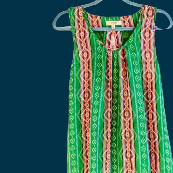 Umgee Tops - Umgee Sheer Green Sleeveless Tank Top Blouse